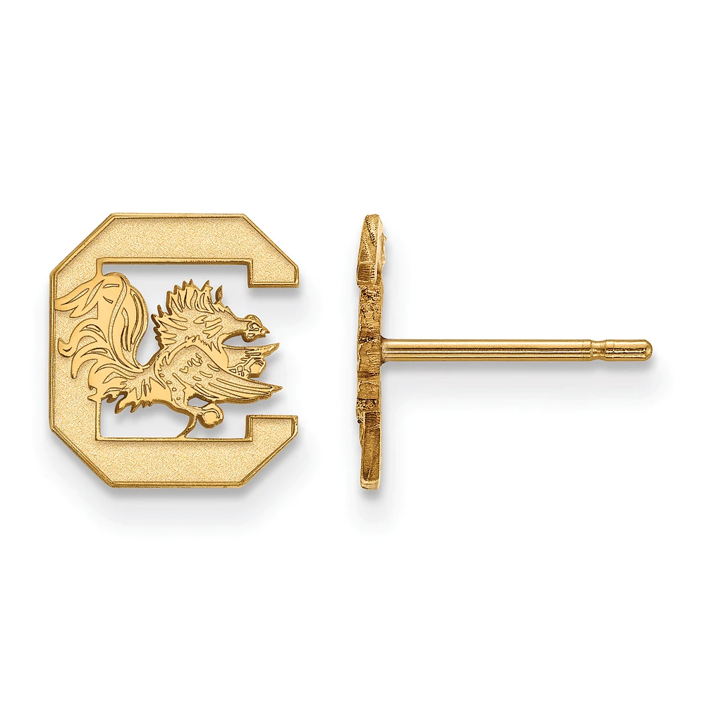 Women's South Carolina Gamecocks Gold Plated XS Post Earrings