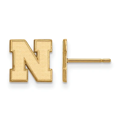 Women's Nebraska Huskers Gold Plated XS Post Earrings