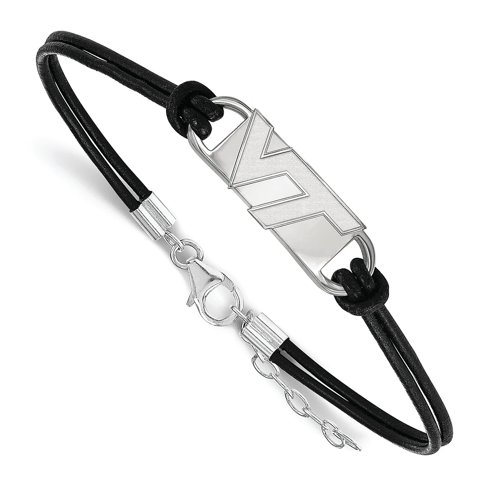 Women's Virginia Tech Hokies Sterling Silver Leather Bracelet