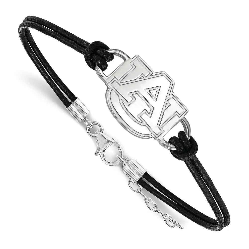 Women's Auburn Tigers Sterling Silver Leather Bracelet