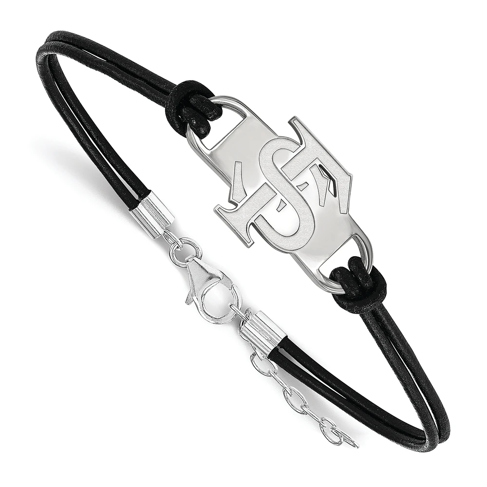 Women's Florida State Seminoles Sterling Silver Leather Bracelet