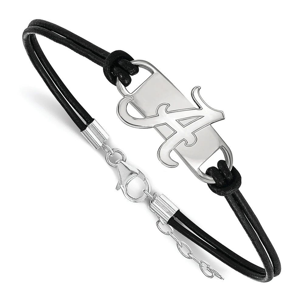 Women's Alabama Crimson Tide Sterling Silver Leather Bracelet