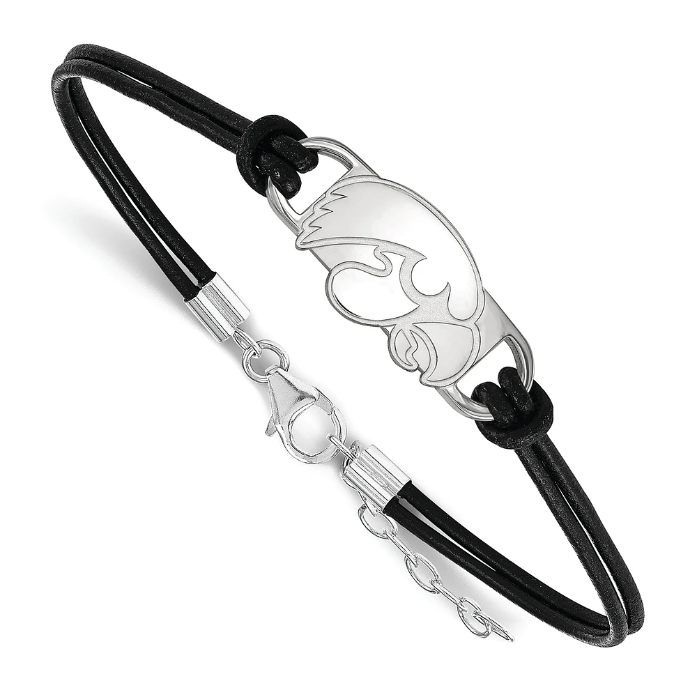Women's Iowa Hawkeyes Sterling Silver Leather Bracelet