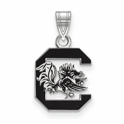 Women's South Carolina Gamecocks Sterling Silver Small Enamel Pendant
