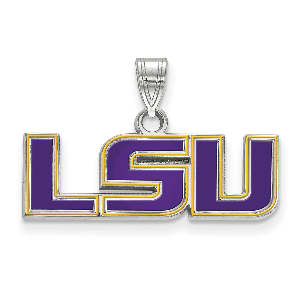 Women's LSU Tigers Sterling Silver Small Enamel Pendant