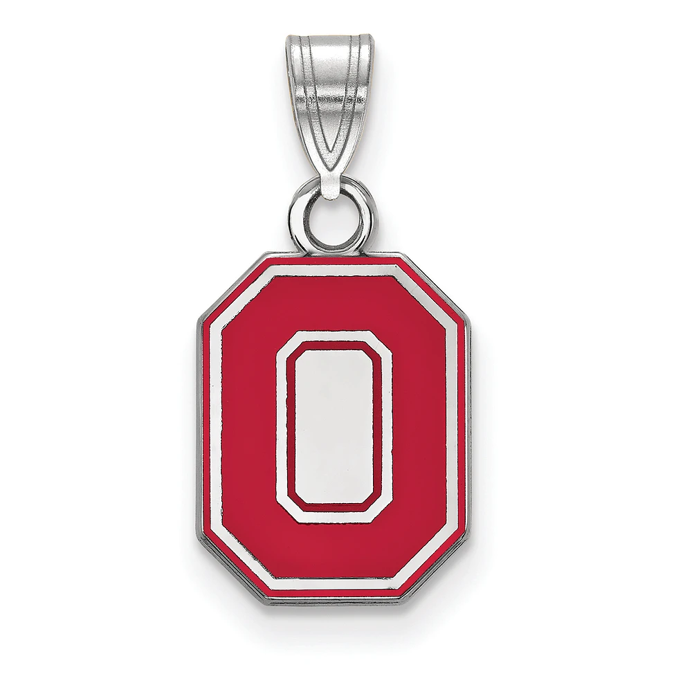 Women's Ohio State Buckeyes Sterling Silver Small Enamel Pendant