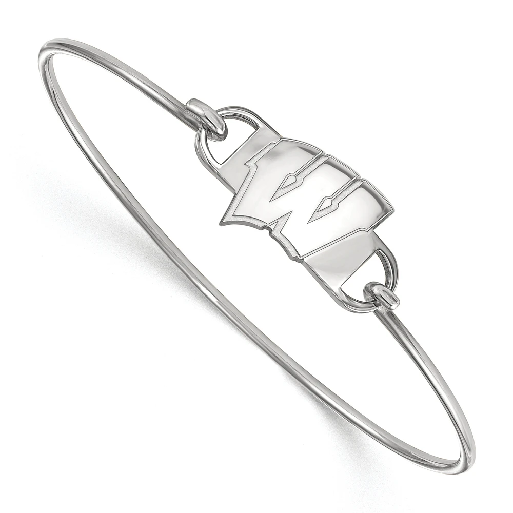 Women's Wisconsin Badgers Sterling Silver Wire Bangle