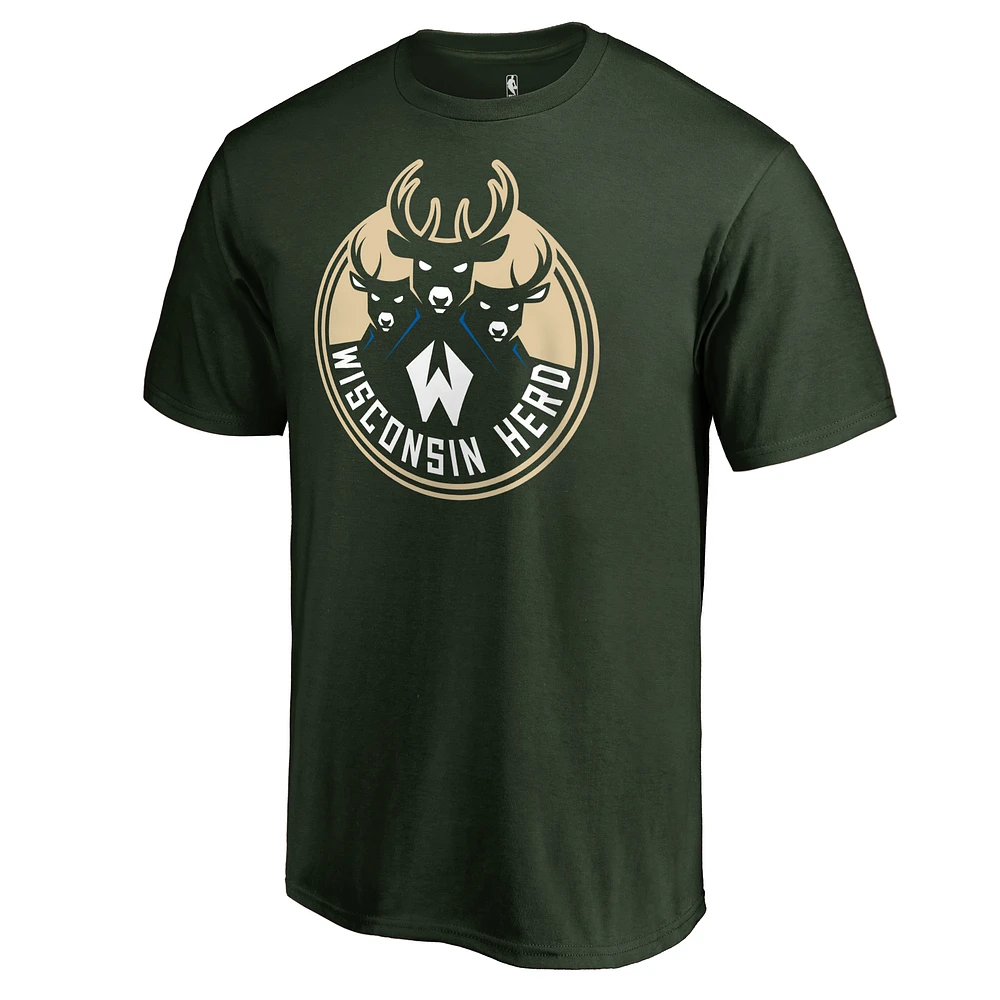 Men's Green Wisconsin Herd Primary Logo T-Shirt