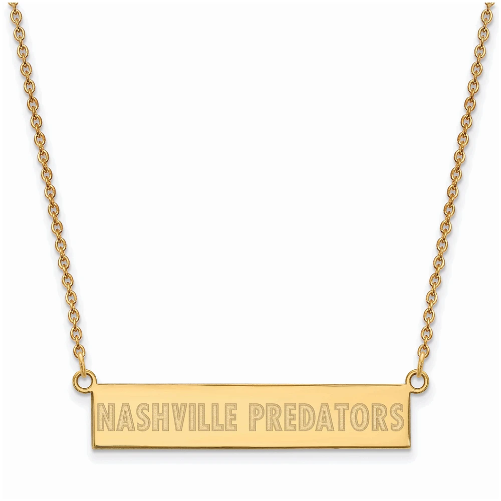 Women's Nashville Predators Gold Plated Small Bar Necklace