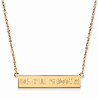 Women's Nashville Predators Gold Plated Small Bar Necklace