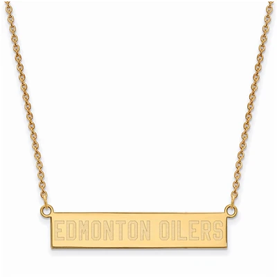 Women's Edmonton Oilers Gold Plated Small Bar Necklace
