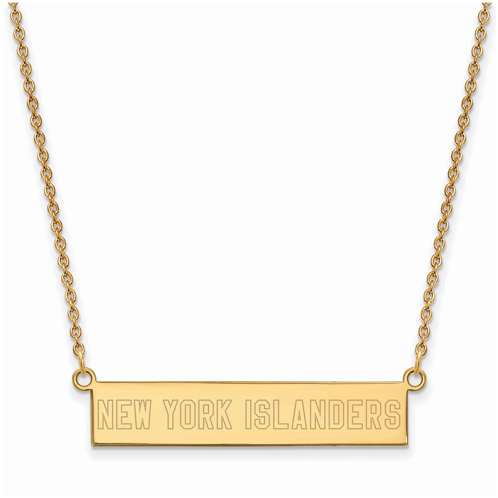 Women's New York Islanders Gold Plated Small Bar Necklace