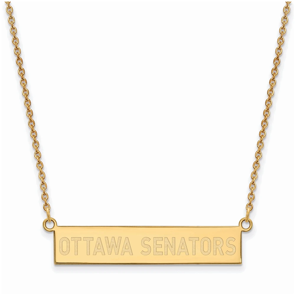 Women's Ottawa Senators Gold Plated Small Bar Necklace