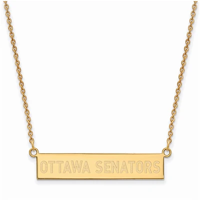 Women's Ottawa Senators Gold Plated Small Bar Necklace