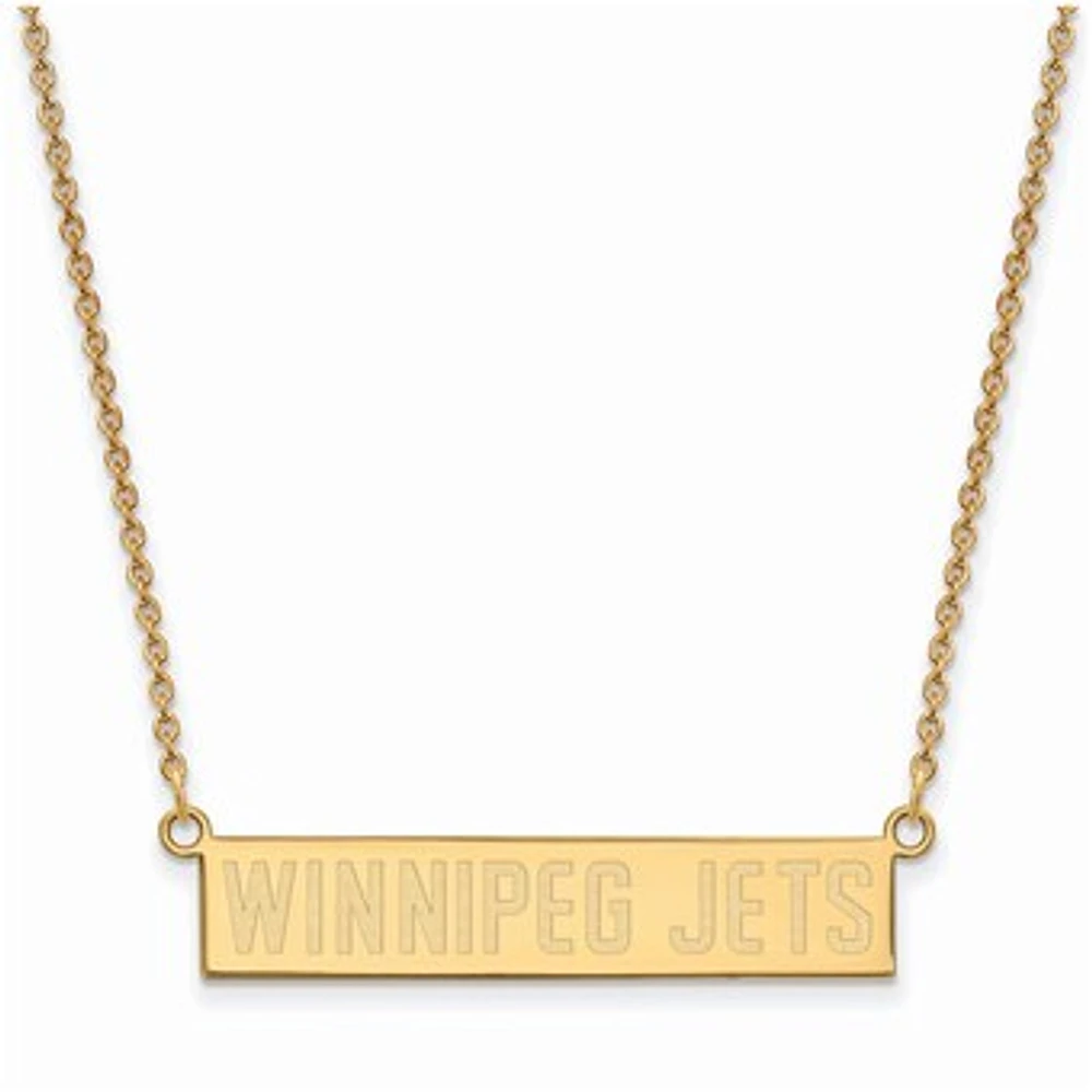 Women's Winnipeg Jets Gold Plated Small Bar Necklace
