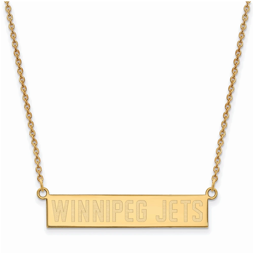 Women's Winnipeg Jets Gold Plated Small Bar Necklace