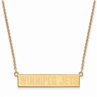 Women's Winnipeg Jets Gold Plated Small Bar Necklace