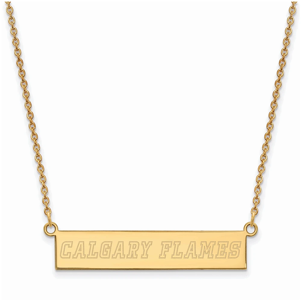 Women's Calgary Flames Gold Plated Small Bar Necklace