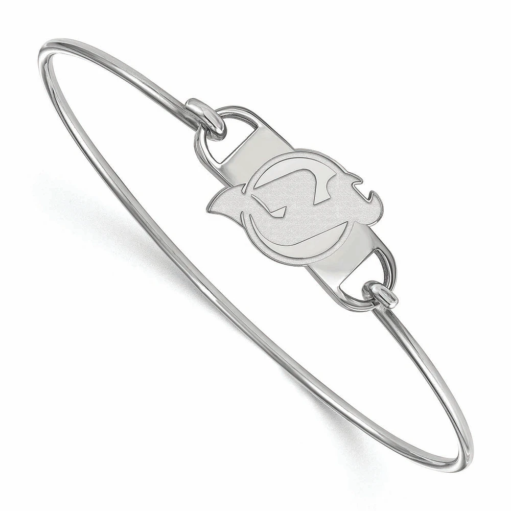 Women's New Jersey Devils Sterling Silver Small Wire Bangle Bracelet