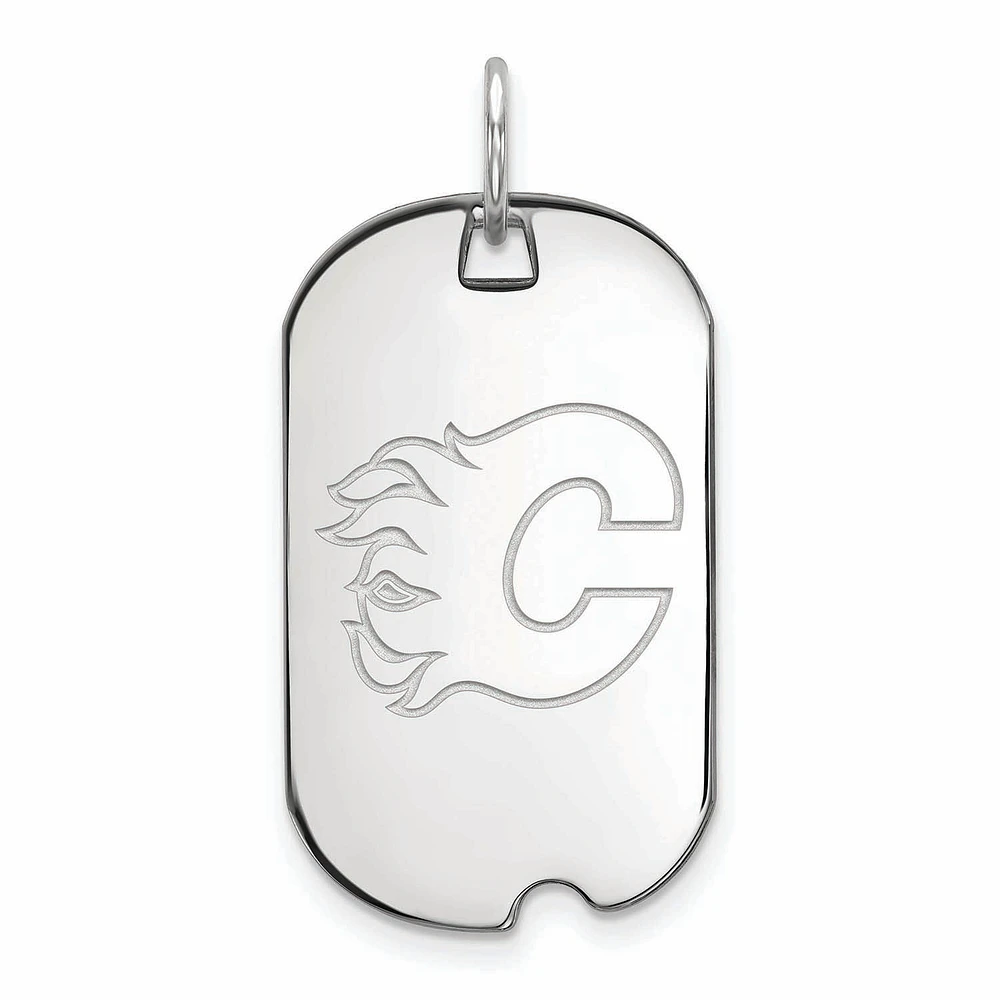 Women's Calgary Flames Sterling Silver Small Dog Tag