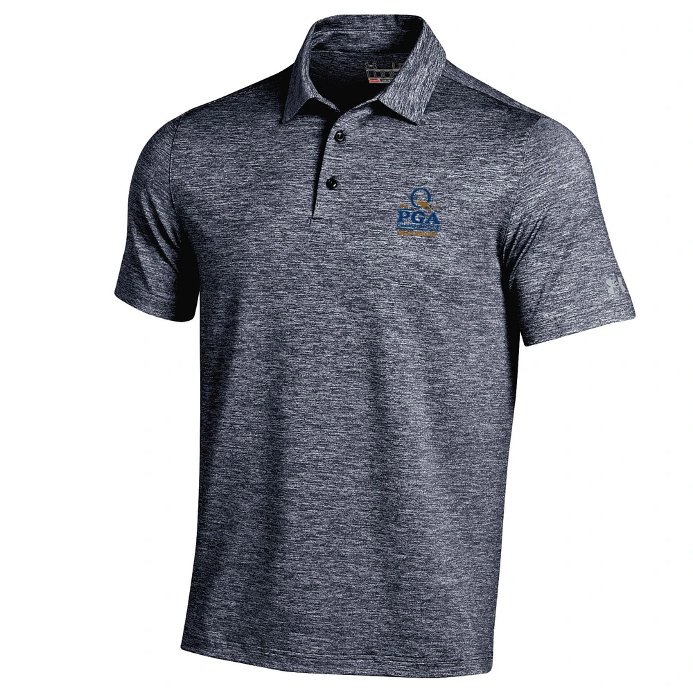 Men's Under Armour Heather Navy 2017 PGA Championship Elevated Heather Polo