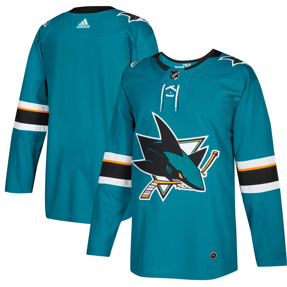 Men's adidas Teal San Jose Sharks Home Authentic Blank Jersey