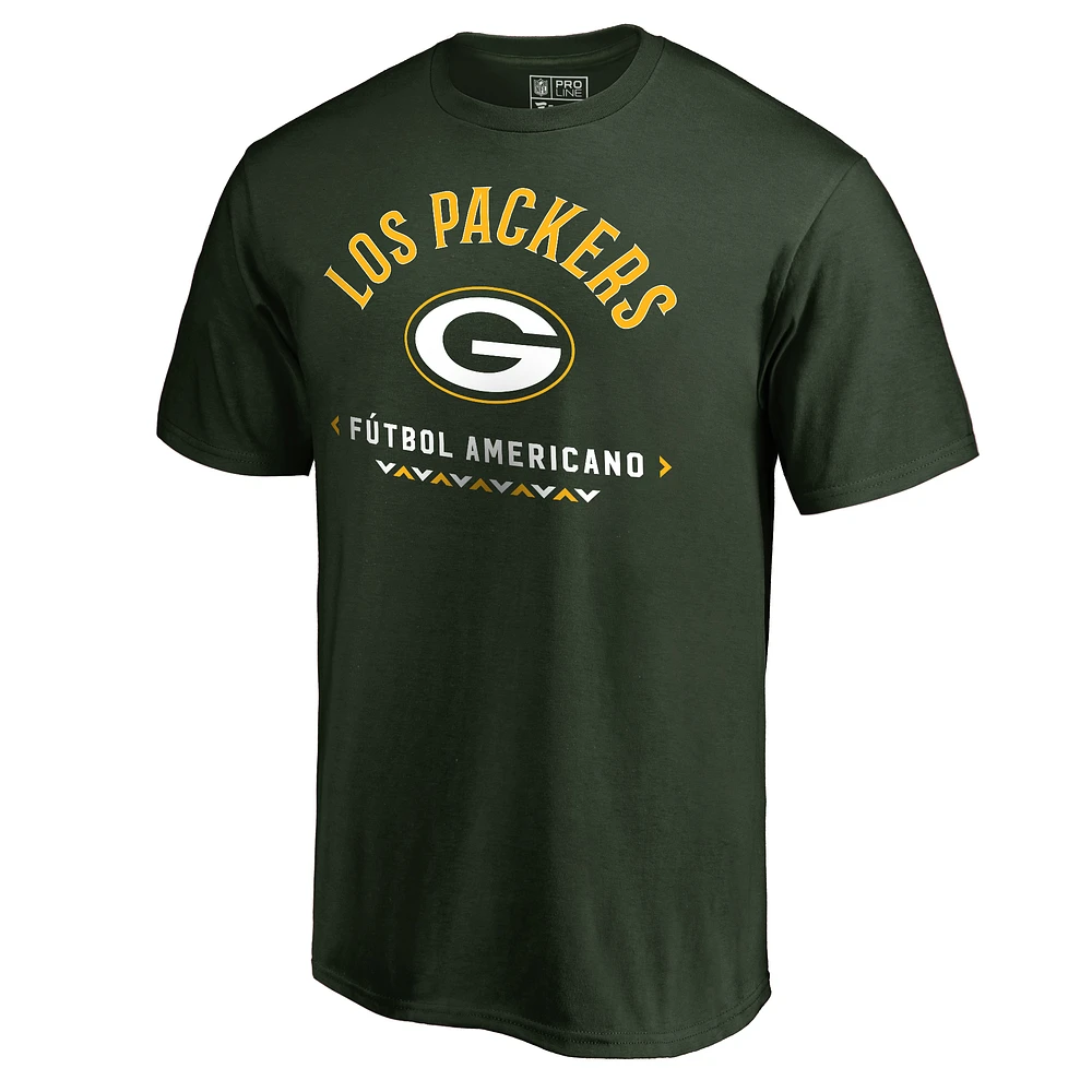 Men's Green Green Bay Packers Futbol Americano T-Shirt