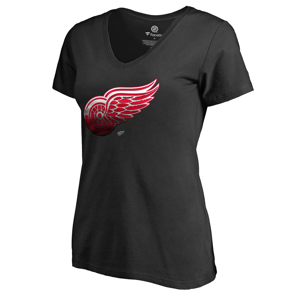 Women's Black Detroit Red Wings Midnight Mascot V-Neck T-Shirt