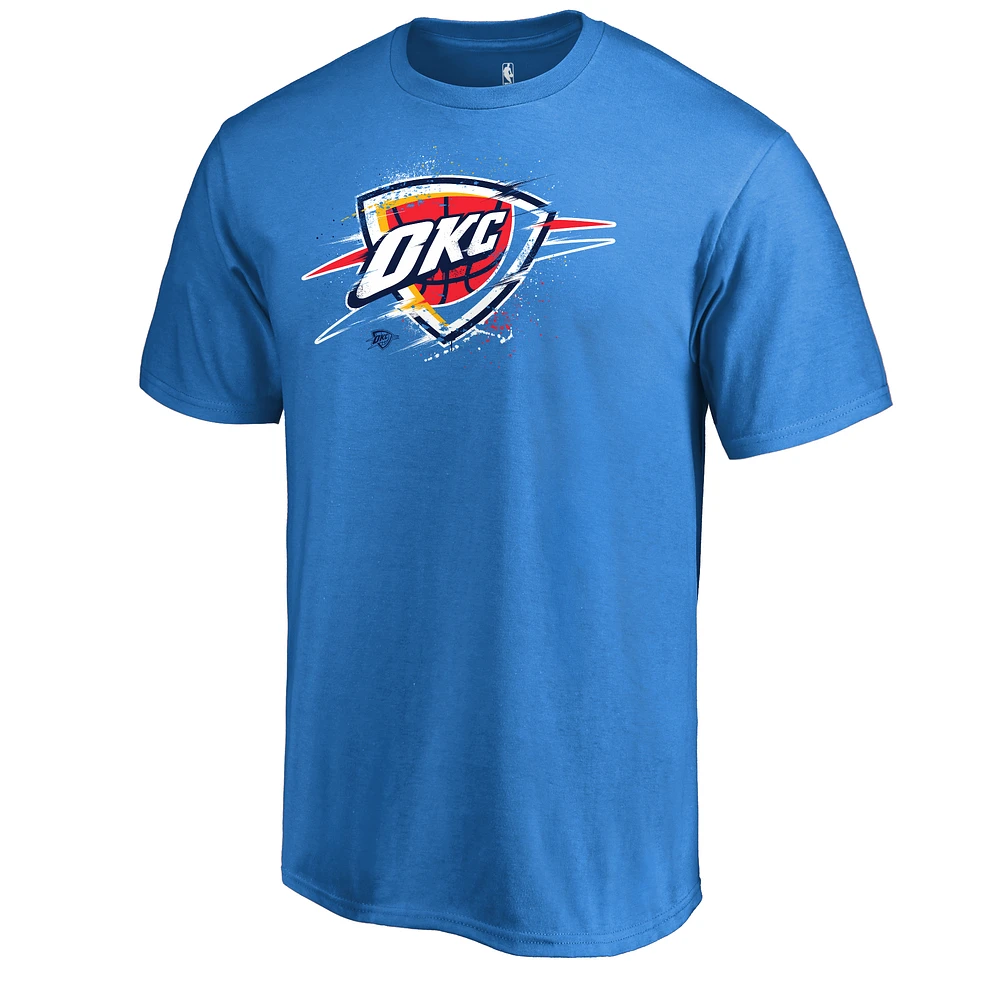 Men's Blue Oklahoma City Thunder Splatter Logo T-Shirt