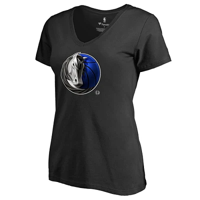 Women's Black Dallas Mavericks Midnight Mascot V-Neck T-Shirt