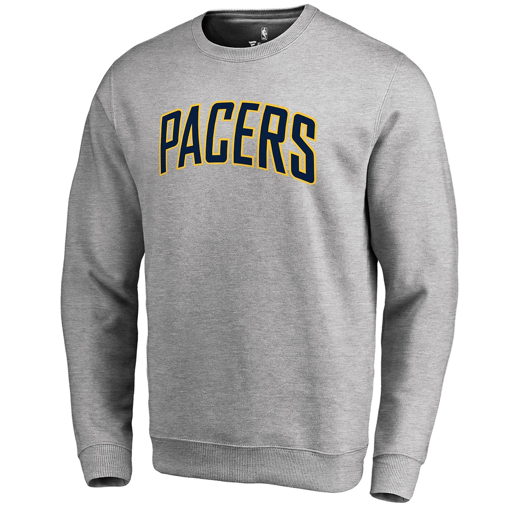 Men's Heathered Gray Indiana Pacers Wordmark Pullover Sweatshirt