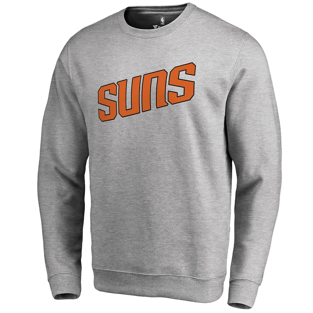 Men's Heathered Gray Phoenix Suns Wordmark Pullover Sweatshirt