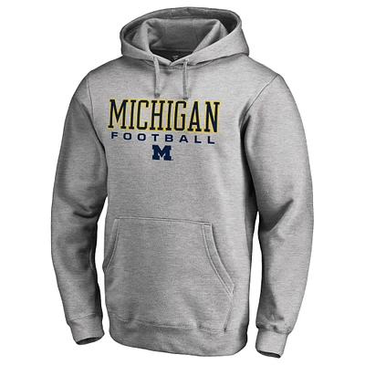 Men's Heather Gray Michigan Wolverines Team Unity Football Pullover Hoodie