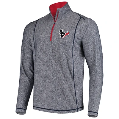 Men's Antigua Heather Navy Houston Texans Tempo Half-Zip Pullover Jacket