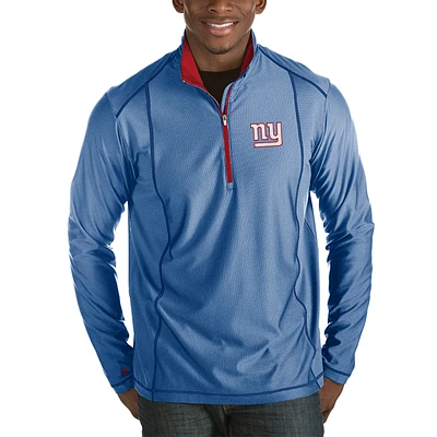 Men's Antigua Heather Royal New York Giants Tempo Half-Zip Pullover Jacket