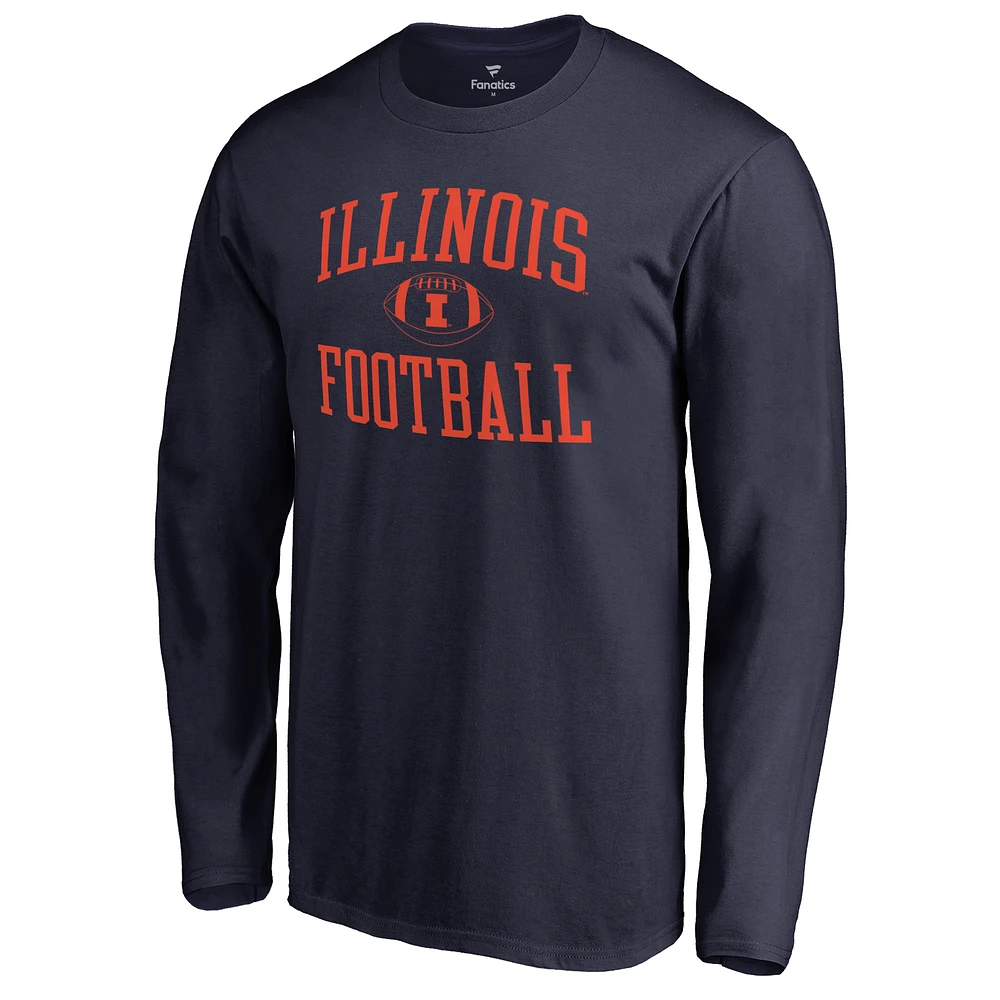 Men's Navy Illinois Fighting Illini First Sprint Long Sleeve T-Shirt
