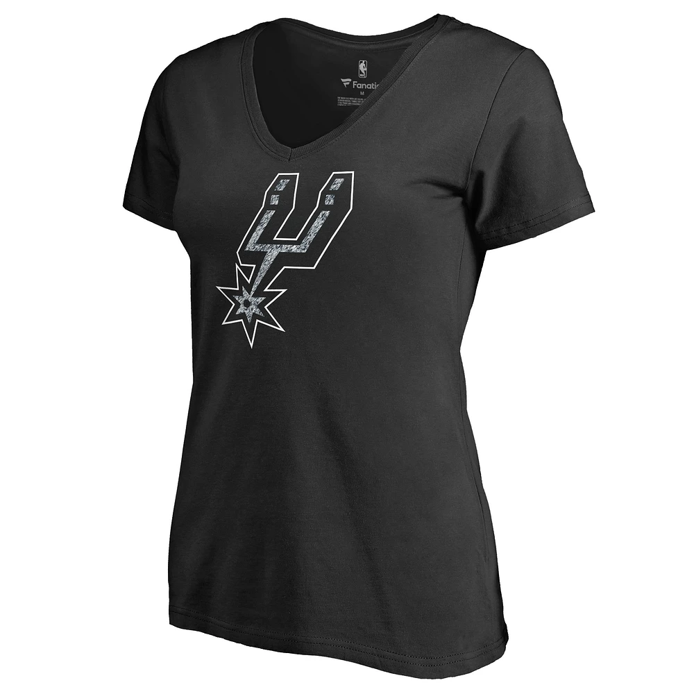 Women's Black San Antonio Spurs Static Logo V-Neck T-Shirt
