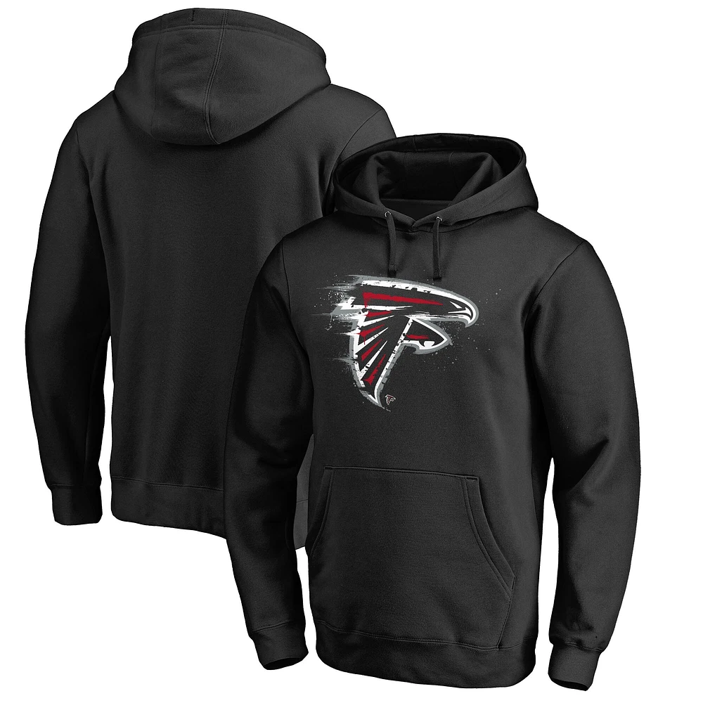 Men's Black Atlanta Falcons Splatter Logo Pullover Hoodie