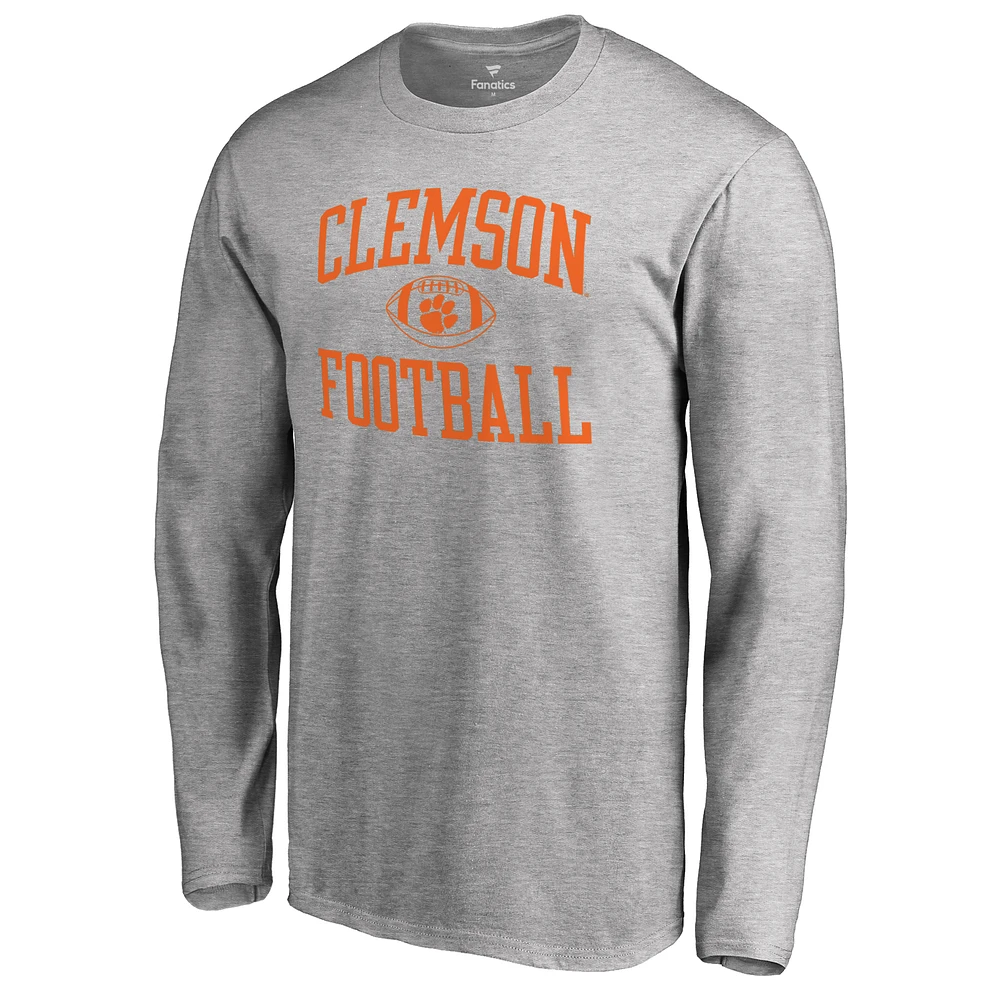 Men's Ash Clemson Tigers First Sprint Long Sleeve T-Shirt
