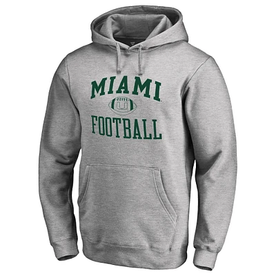 Men's Heather Gray Miami Hurricanes First Sprint Pullover Hoodie