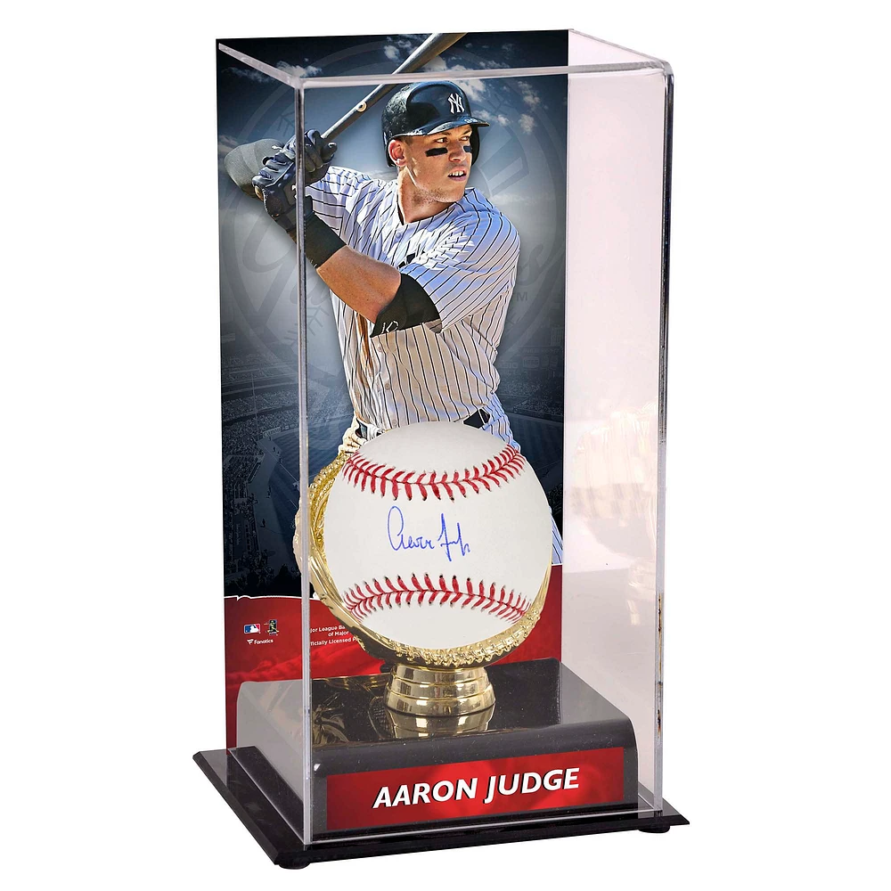 Aaron Judge New York Yankees Autographed Baseball and Sublimated Display Case with Image