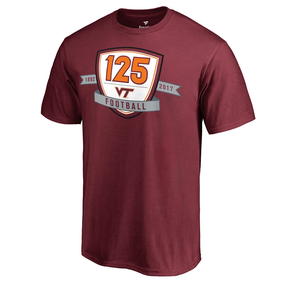 Men's Maroon Virginia Tech Hokies 125 Years T-Shirt