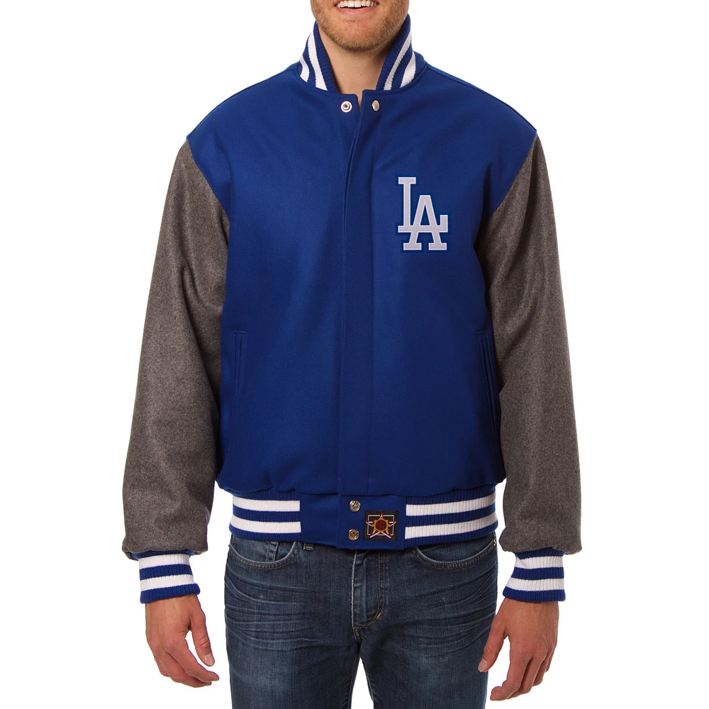 Men's JH Design Royal/Charcoal Los Angeles Dodgers Wool Full-Button Jacket