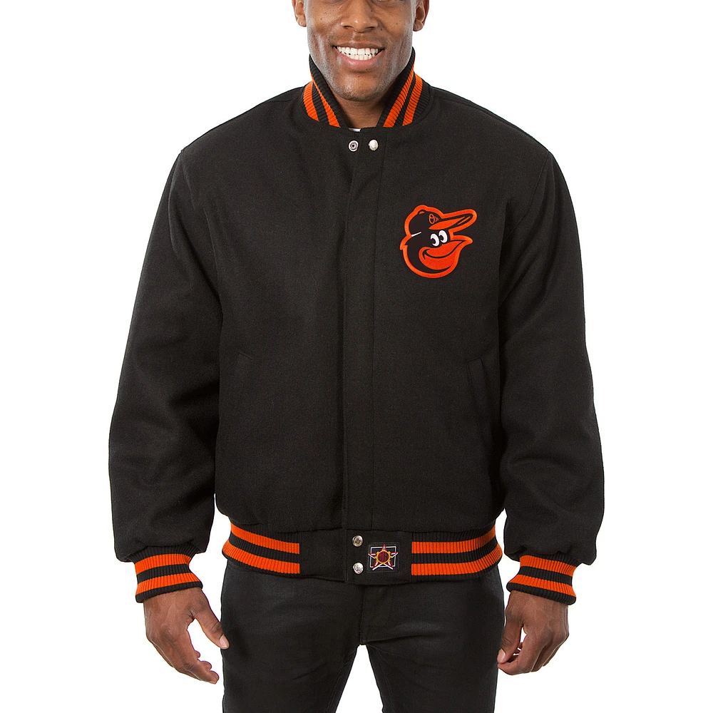 Men's JH Design Black Baltimore Orioles Wool Full-Button Jacket