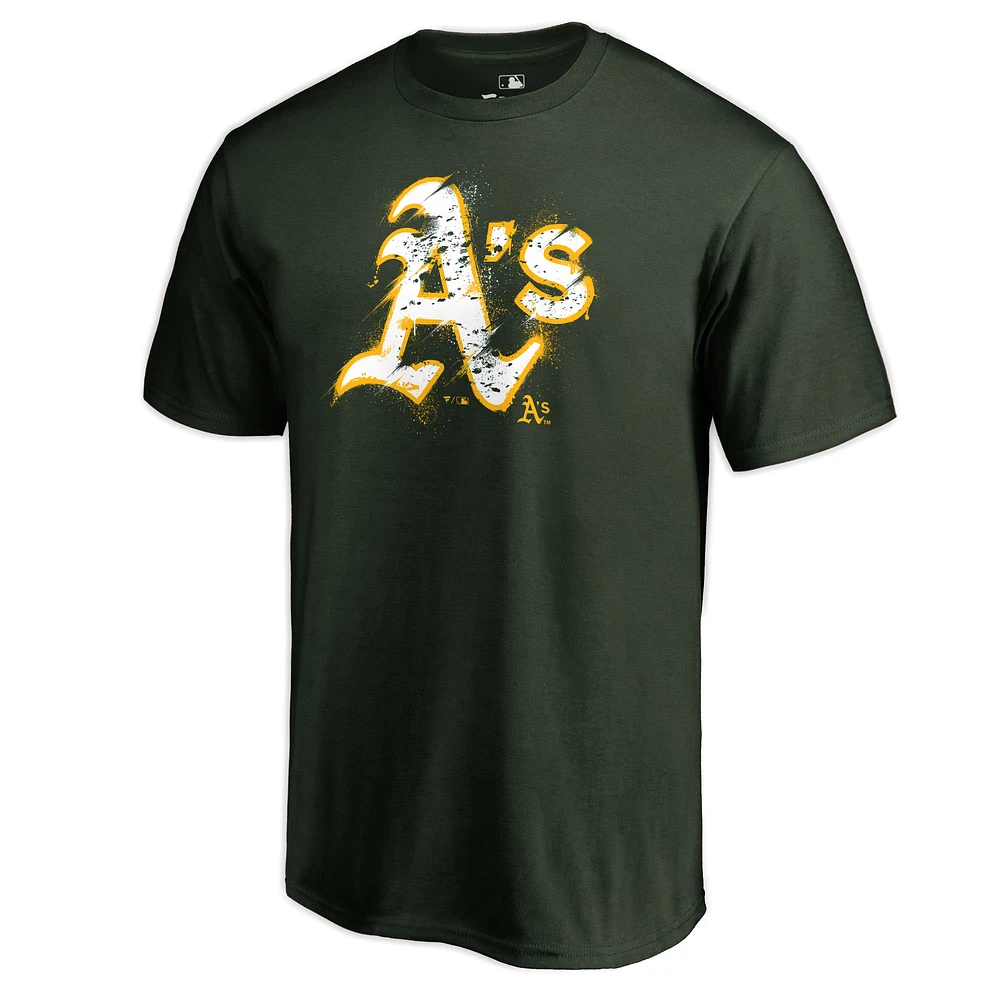 Men's Green Athletics Splatter Logo T-Shirt