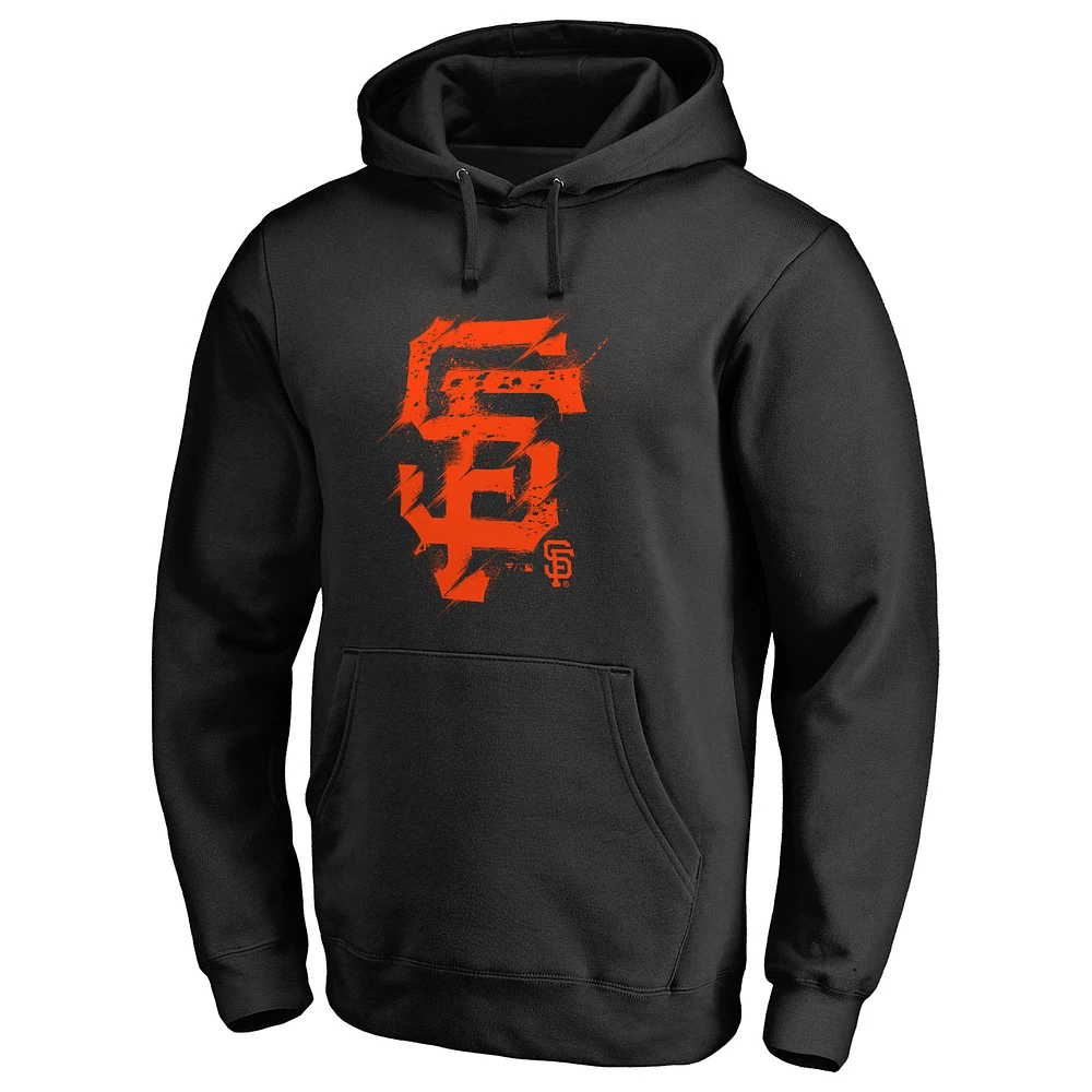 Men's Black San Francisco Giants Splatter Logo Pullover Hoodie