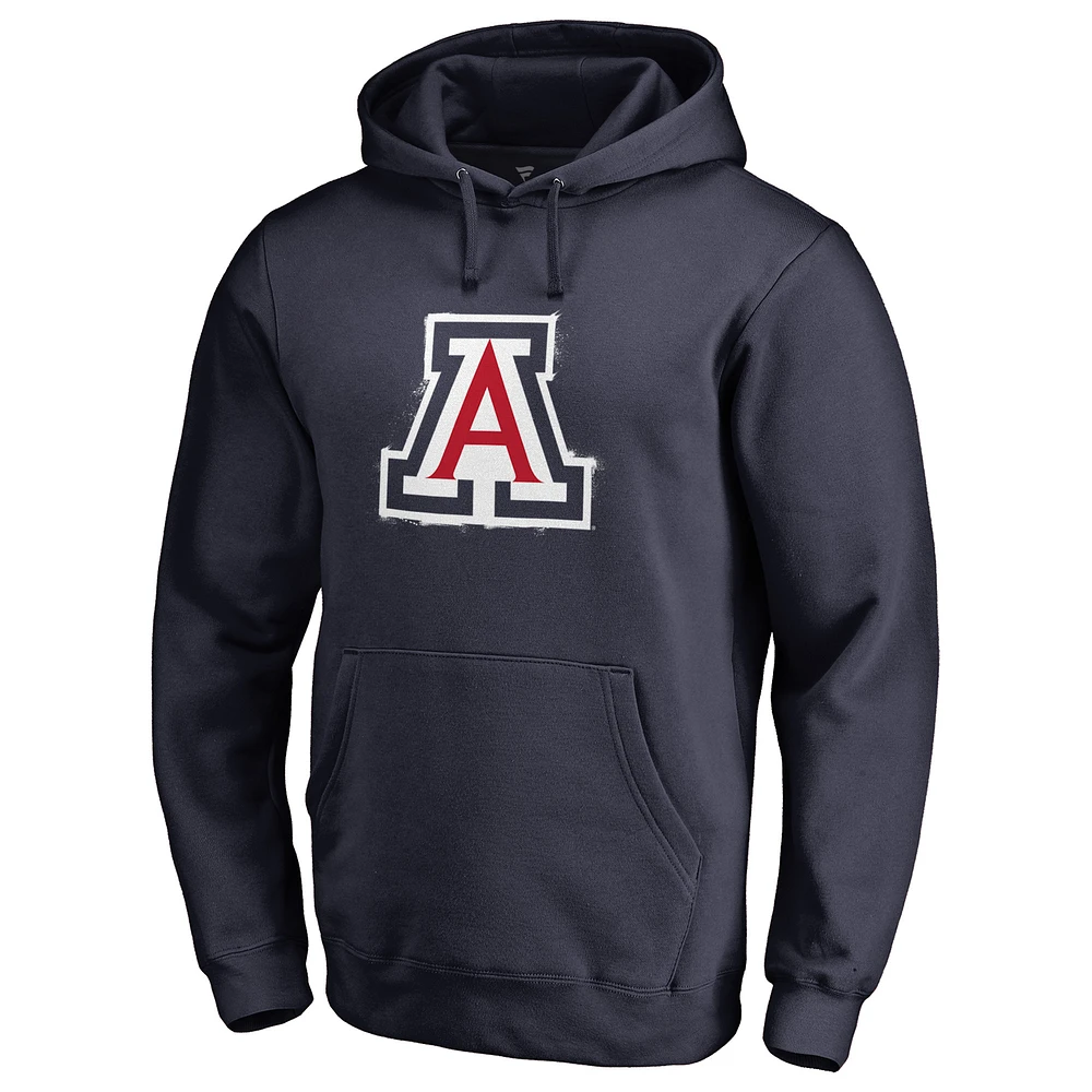Men's Navy Arizona Wildcats Splatter Logo Pullover Hoodie
