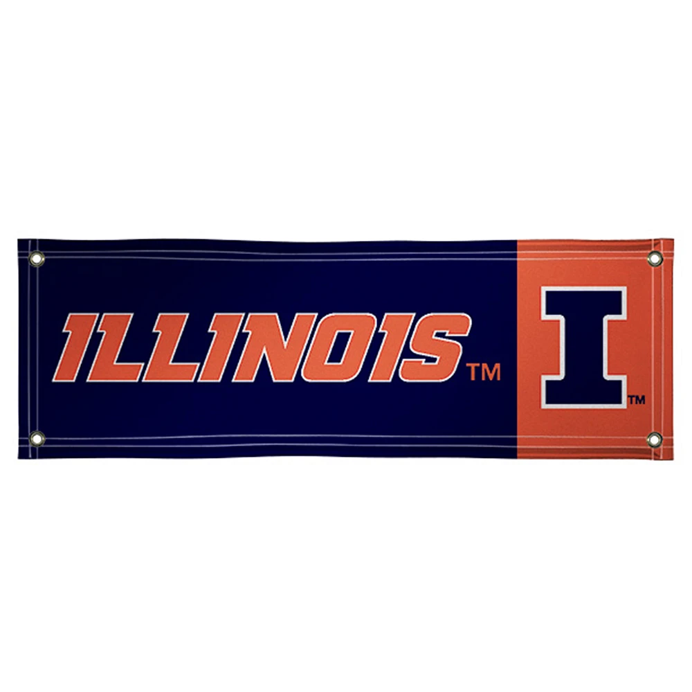Illinois Fighting Illini 2' x 6' Block Design Vinyl Banner
