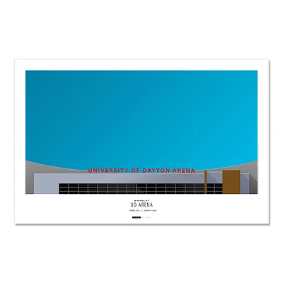 Dayton Flyers 11" x 17" Arena Minimalist Art