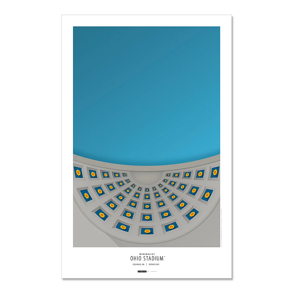 Ohio State Buckeyes 14" x 20" Stadium Minimalist Art Giclee
